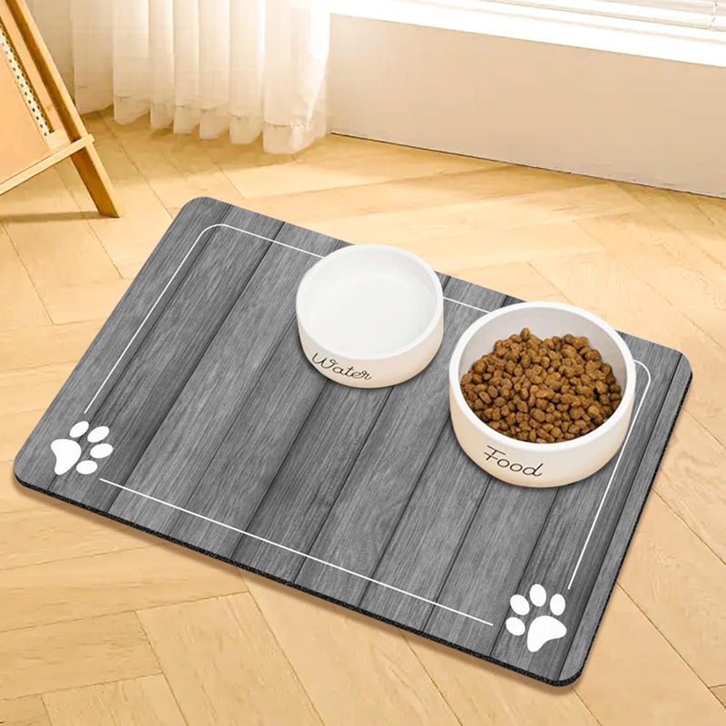 IIDEA Food and Water Bowl Mat for Dog Cat, 20 x 12 inches Waterproof Non-Slip Absorbent Pet Feeding Matt Placemat - Image 1